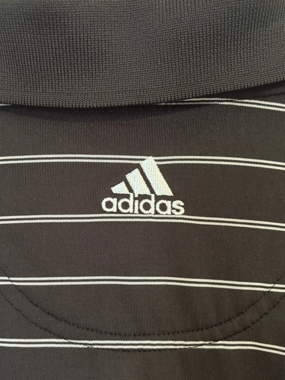 Adidas Men's Striped Black Performance Polo Golf Tennis Pickleball Size L